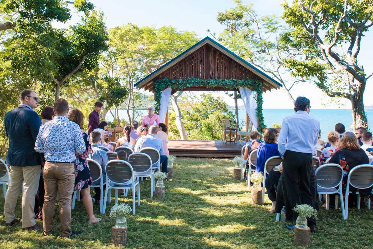Wedding ceremony pavilion at Earlando Whitsunays